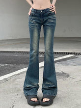 Low Waist Washed Slim-Fit Boot-Cut Jeans